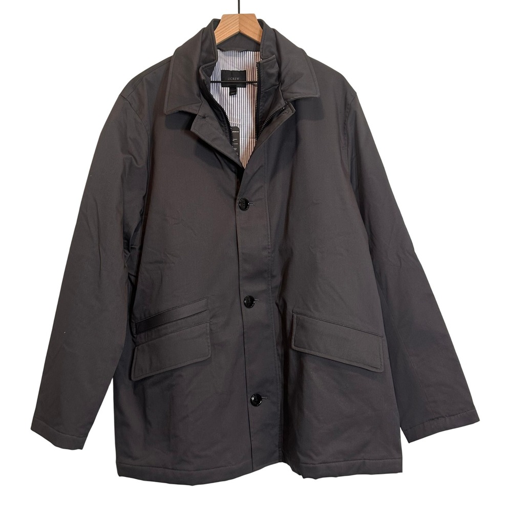 J. Crew Men's Charcoal Gray Primoloft Insulated Barn Coat Jacket XL